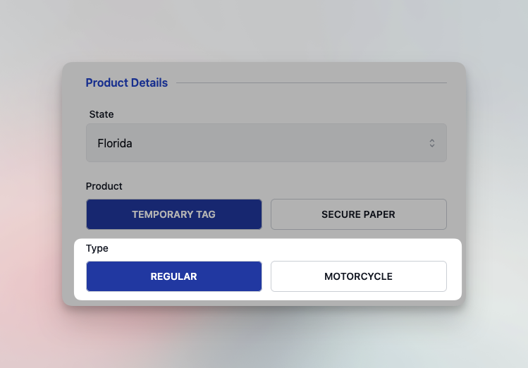 Order page highlighting temp tag types