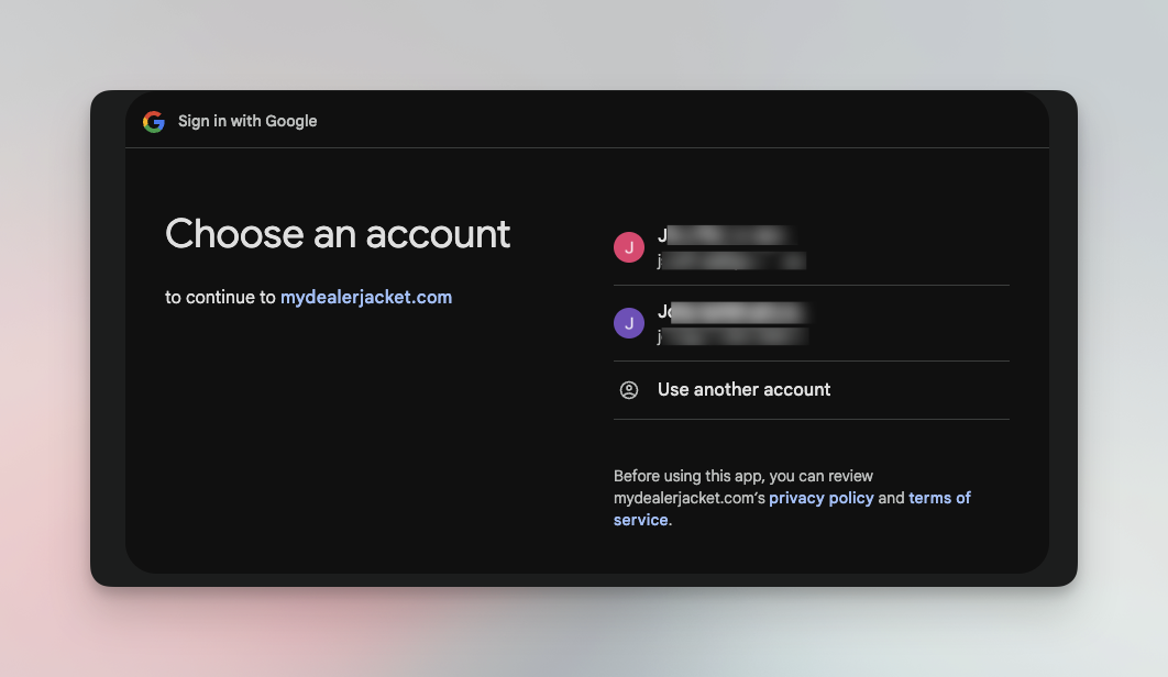 Elegir cuenta de Google