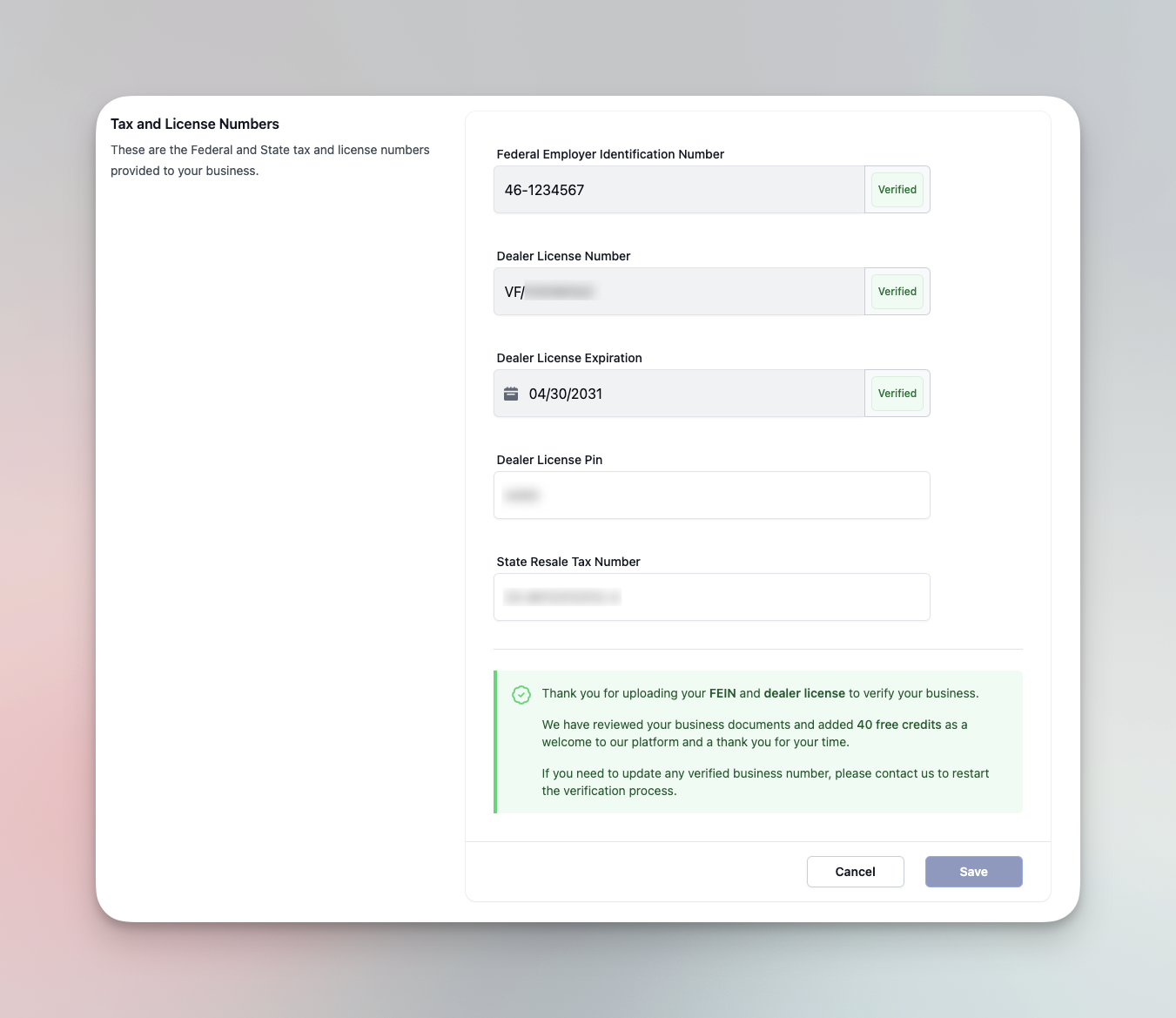 Perfil del dealer mostrando verificación